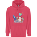 Space Monkeys Aliens UFO Christmas Snowman Childrens Kids Hoodie Heliconia