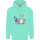 Space Monkeys Aliens UFO Christmas Snowman Childrens Kids Hoodie Peppermint