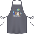 Space Monkeys Aliens UFO Christmas Snowman Cotton Apron 100% Organic Steel