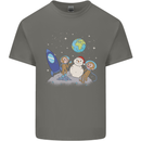 Space Monkeys Aliens UFO Christmas Snowman Kids T-Shirt Childrens Charcoal