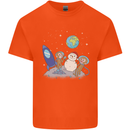 Space Monkeys Aliens UFO Christmas Snowman Mens Cotton T-Shirt Tee Top Orange
