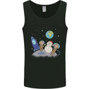 Space Monkeys Aliens UFO Christmas Snowman Mens Vest Tank Top Black