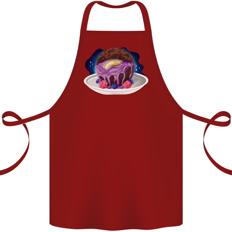 Space Planet Dessert Funny Food Cotton Apron 100% Organic Maroon