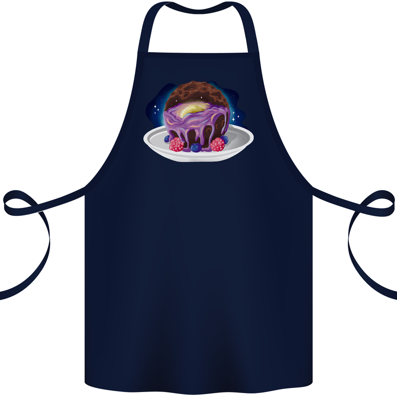 Space Planet Dessert Funny Food Cotton Apron 100% Organic Navy Blue