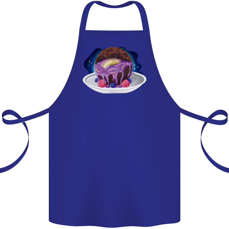 Space Planet Dessert Funny Food Cotton Apron 100% Organic Royal Blue