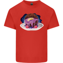 Space Planet Dessert Funny Food Kids T-Shirt Childrens Red