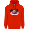 Space Planet Dessert Funny Food Mens 80% Cotton Hoodie Bright Red