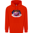 Space Planet Dessert Funny Food Mens 80% Cotton Hoodie Bright Red