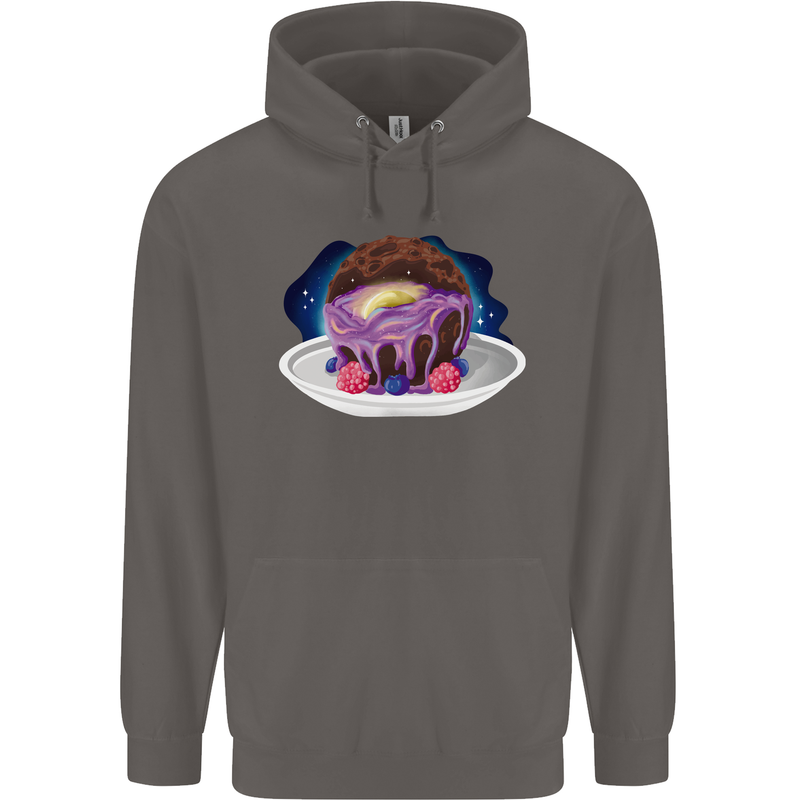 Space Planet Dessert Funny Food Mens 80% Cotton Hoodie Charcoal