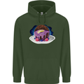 Space Planet Dessert Funny Food Mens 80% Cotton Hoodie Forest Green