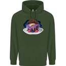 Space Planet Dessert Funny Food Mens 80% Cotton Hoodie Forest Green