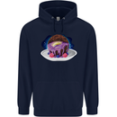 Space Planet Dessert Funny Food Mens 80% Cotton Hoodie Navy Blue
