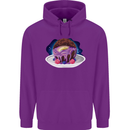 Space Planet Dessert Funny Food Mens 80% Cotton Hoodie Purple