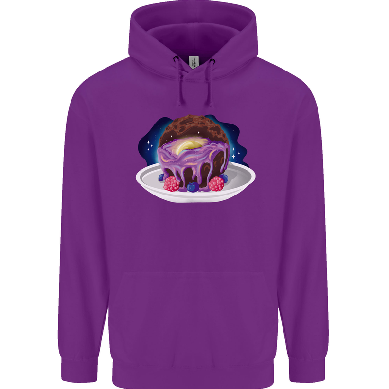 Space Planet Dessert Funny Food Mens 80% Cotton Hoodie Purple