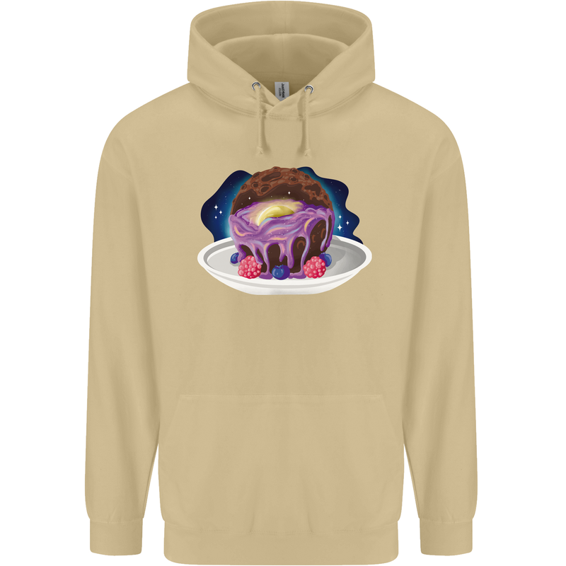 Space Planet Dessert Funny Food Mens 80% Cotton Hoodie Sand