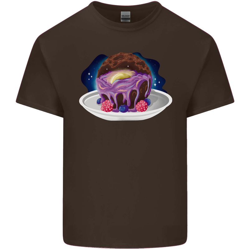 Space Planet Dessert Funny Food Mens Cotton T-Shirt Tee Top Dark Chocolate