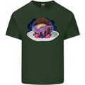 Space Planet Dessert Funny Food Mens Cotton T-Shirt Tee Top Forest Green