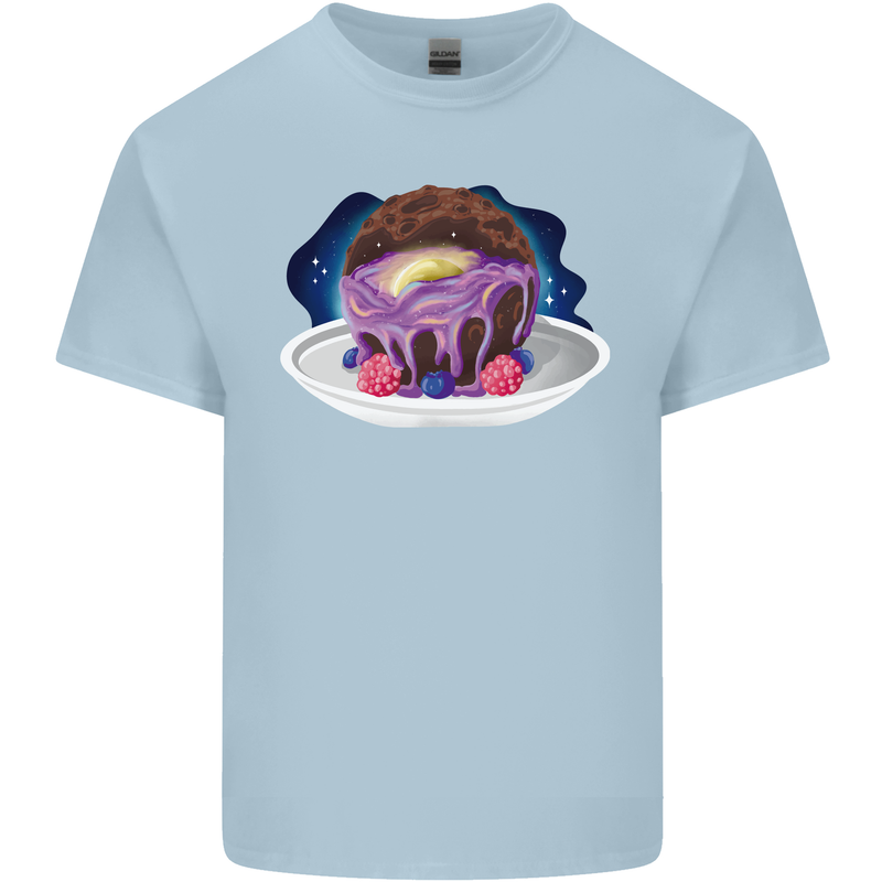 Space Planet Dessert Funny Food Mens Cotton T-Shirt Tee Top Light Blue