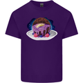 Space Planet Dessert Funny Food Mens Cotton T-Shirt Tee Top Purple