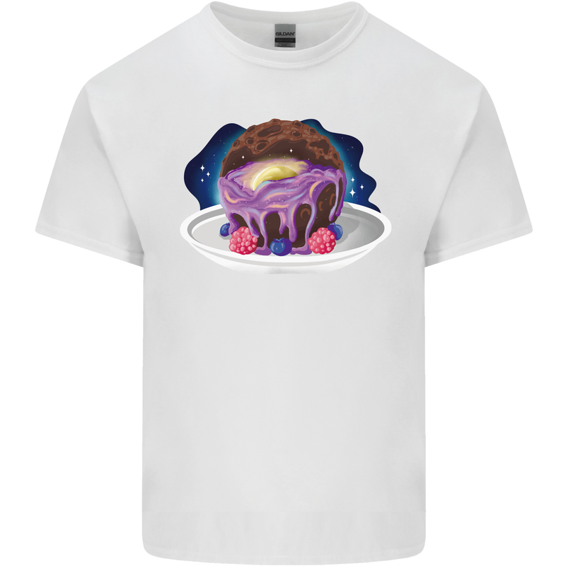 Space Planet Dessert Funny Food Mens Cotton T-Shirt Tee Top White