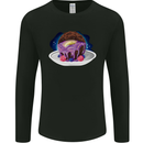 Space Planet Dessert Funny Food Mens Long Sleeve T-Shirt Black