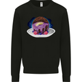 Space Planet Dessert Funny Food Mens Sweatshirt Jumper Black