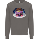 Space Planet Dessert Funny Food Mens Sweatshirt Jumper Charcoal