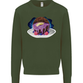 Space Planet Dessert Funny Food Mens Sweatshirt Jumper Forest Green