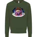 Space Planet Dessert Funny Food Mens Sweatshirt Jumper Forest Green