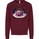 Space Planet Dessert Funny Food Mens Sweatshirt Jumper Maroon