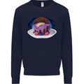 Space Planet Dessert Funny Food Mens Sweatshirt Jumper Navy Blue