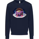 Space Planet Dessert Funny Food Mens Sweatshirt Jumper Navy Blue