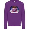 Space Planet Dessert Funny Food Mens Sweatshirt Jumper Purple