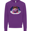 Space Planet Dessert Funny Food Mens Sweatshirt Jumper Purple