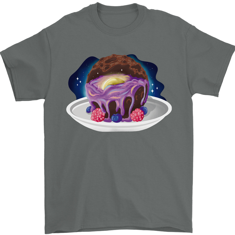 Space Planet Dessert Funny Food Mens T-Shirt Cotton Gildan Charcoal