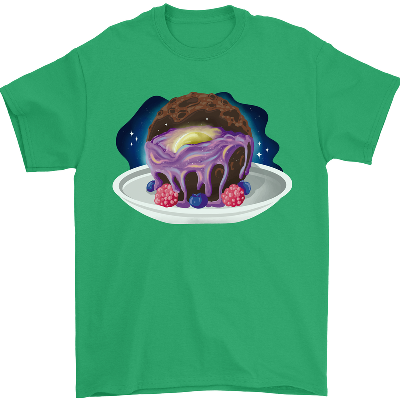 Space Planet Dessert Funny Food Mens T-Shirt Cotton Gildan Irish Green