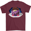 Space Planet Dessert Funny Food Mens T-Shirt Cotton Gildan Maroon