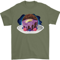Space Planet Dessert Funny Food Mens T-Shirt Cotton Gildan Military Green