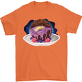 Space Planet Dessert Funny Food Mens T-Shirt Cotton Gildan Orange
