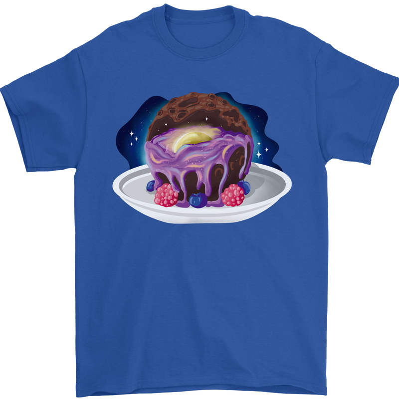 Space Planet Dessert Funny Food Mens T-Shirt Cotton Gildan Royal Blue