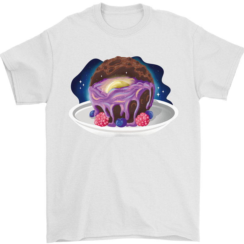 Space Planet Dessert Funny Food Mens T-Shirt Cotton Gildan White