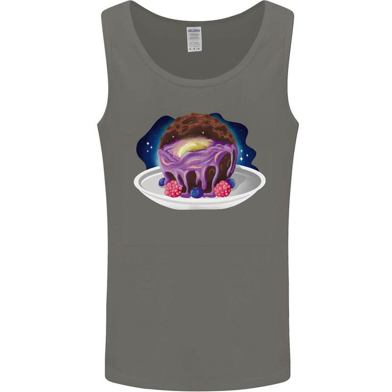 Space Planet Dessert Funny Food Mens Vest Tank Top Charcoal