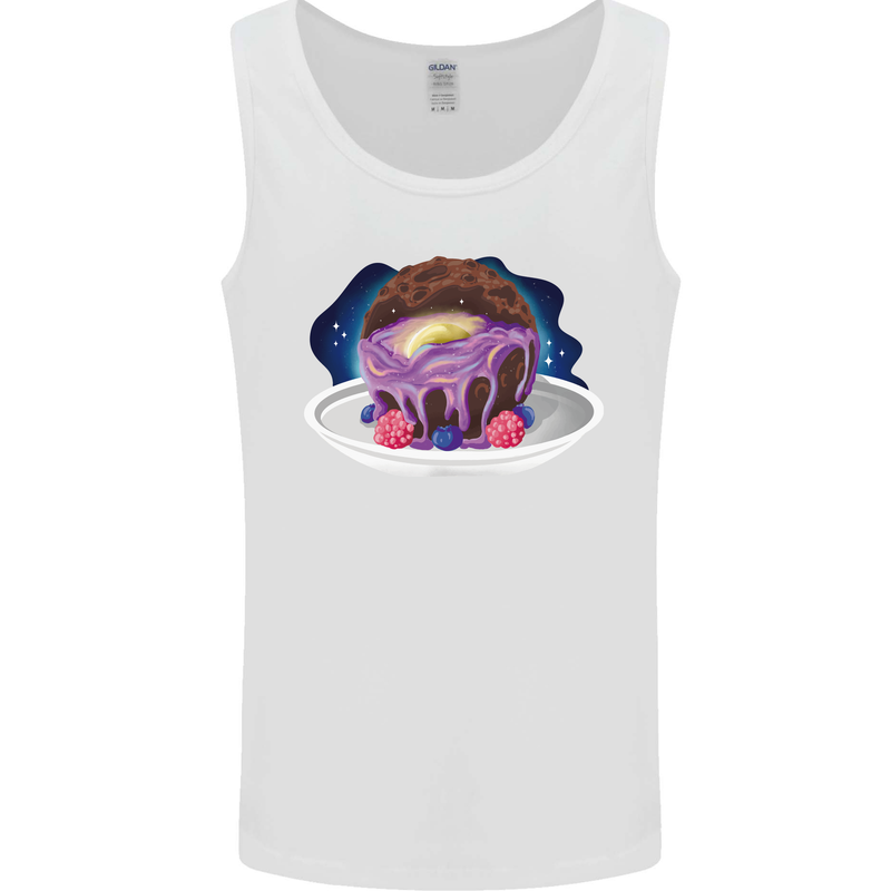 Space Planet Dessert Funny Food Mens Vest Tank Top White