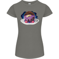 Space Planet Dessert Funny Food Womens Petite Cut T-Shirt Charcoal