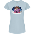 Space Planet Dessert Funny Food Womens Petite Cut T-Shirt Light Blue