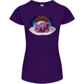 Space Planet Dessert Funny Food Womens Petite Cut T-Shirt Purple