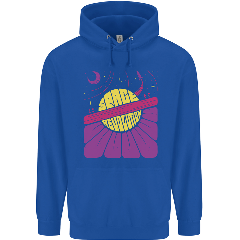 Space Revolution Universe Astronaut 60's Childrens Kids Hoodie Royal Blue