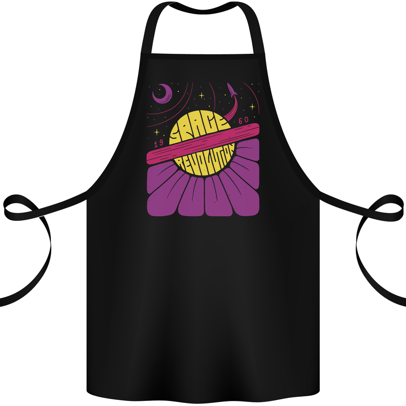 Space Revolution Universe Astronaut 60's Cotton Apron 100% Organic Black
