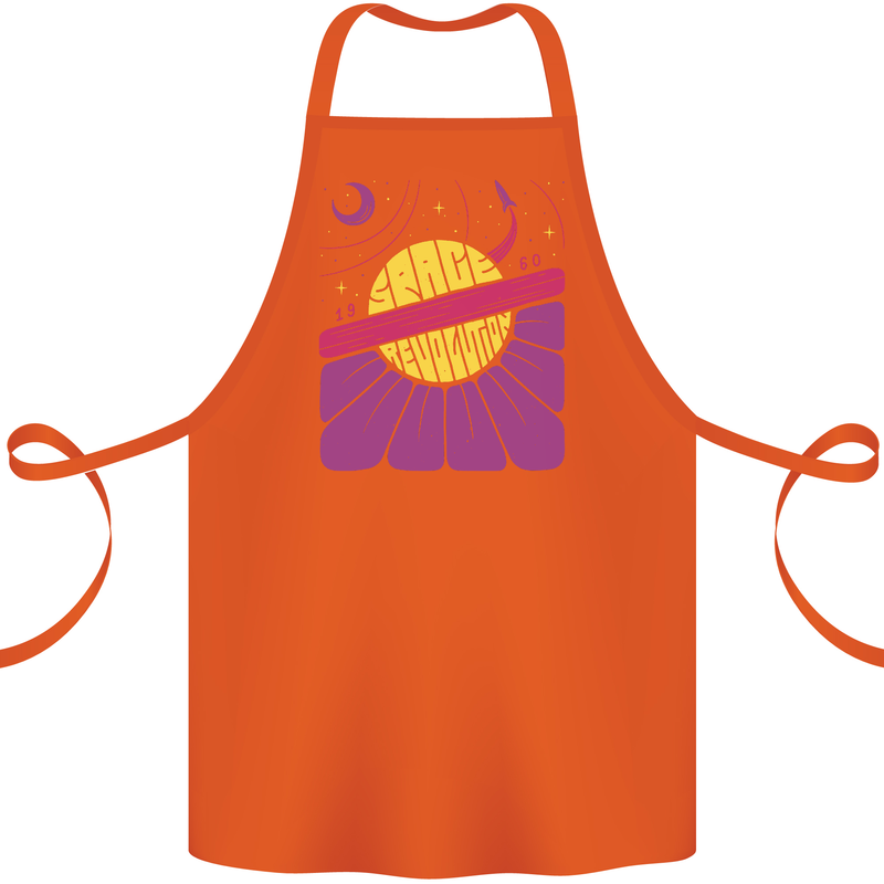 Space Revolution Universe Astronaut 60's Cotton Apron 100% Organic Orange