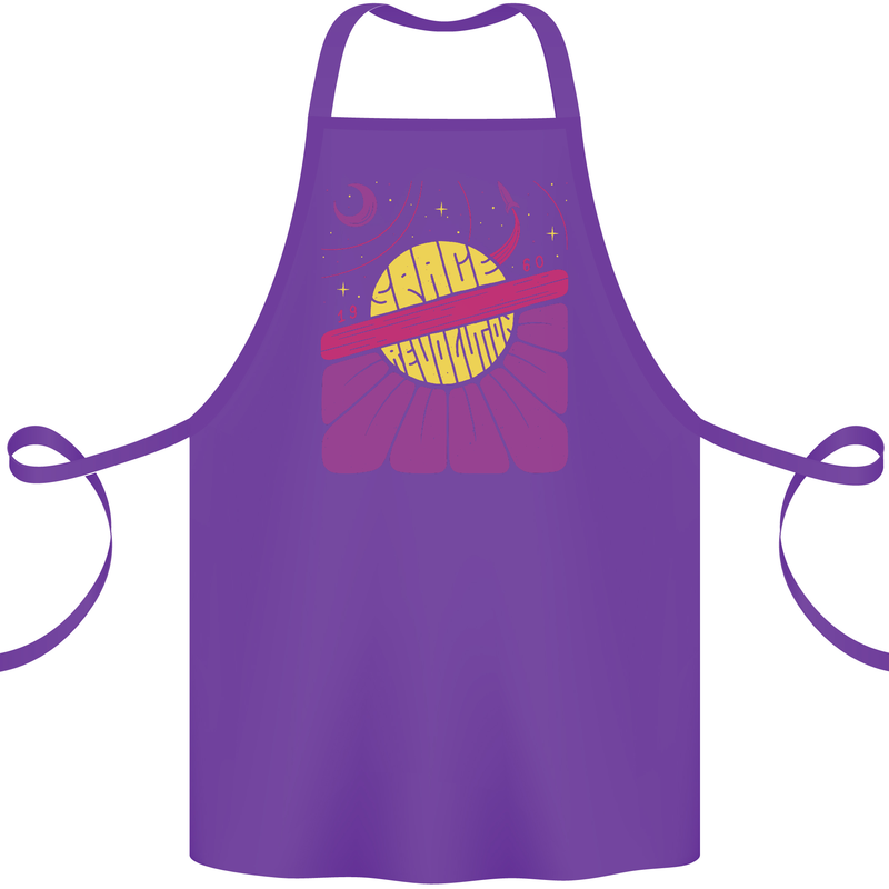 Space Revolution Universe Astronaut 60's Cotton Apron 100% Organic Purple